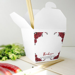 Red Rose Floral Wedding Theme Favor Boxes