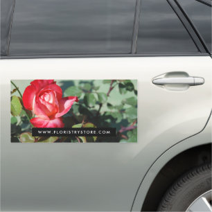 Red Rose, Floristry Car Magnet