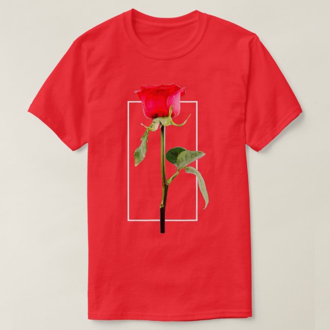 Red Rose Flower (2)  T-Shirt (Design Front)