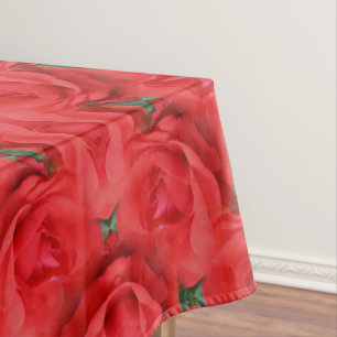 Red Rose Flower Abstract Nature Pattern  Tablecloth