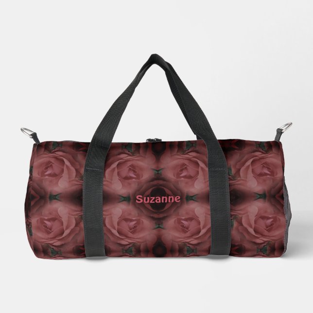Red Rose Flower Abstract Personalized  Duffle Bag (Front)