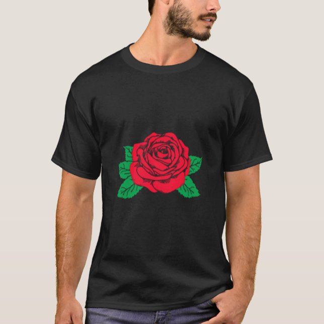 Red Rose Flower Aesthetic Clothes Soft Grunge Punk T-Shirt (Front)