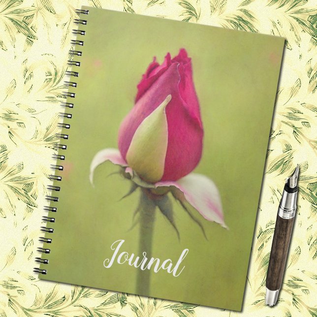 Red Rose Flower Art Journal Notebook (Red Rose Bud Journal Spiral Notebook)