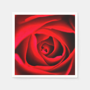 Red rose flower Cocktail paper napkin