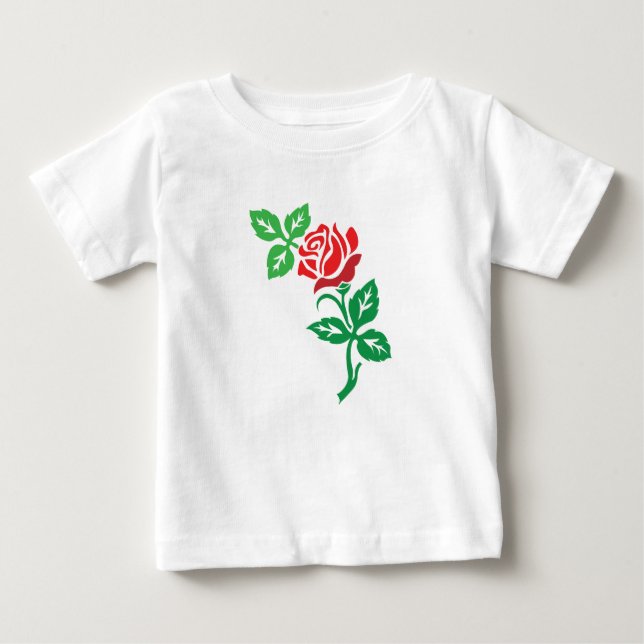 Red Rose Flower Design – Classic Floral Beauty Baby T-Shirt (Front)