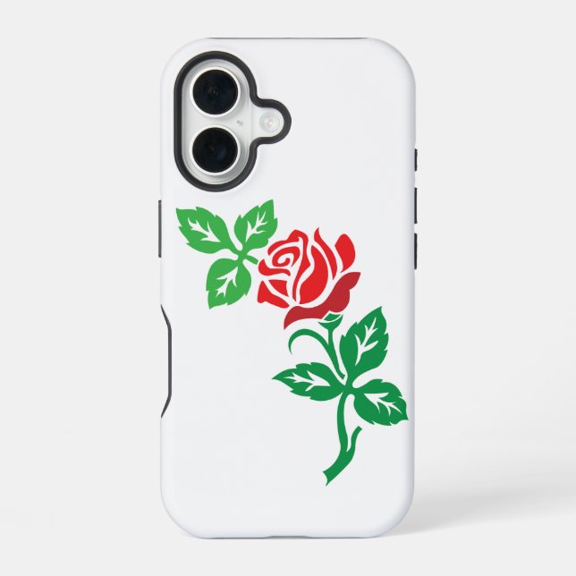 Red Rose Flower Design – Classic Floral Beauty iPhone Case (Back)
