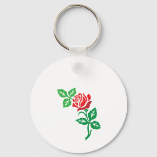 Red Rose Flower Design – Classic Floral Beauty Keychain