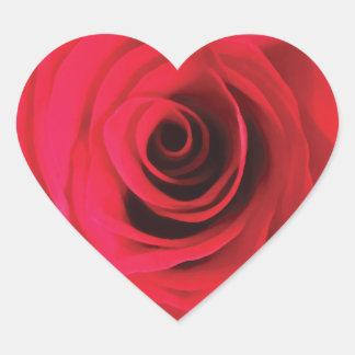 Red rose flower detail heart sticker