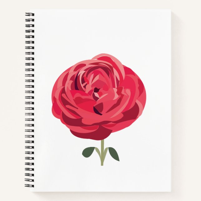 Red Rose Flower Floral Red Rose  Notebook (Front)