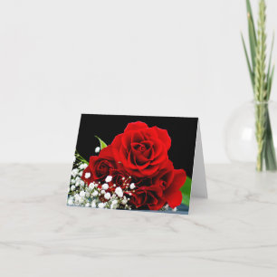 Red rose flower Greeting card