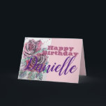 Red Rose Flower Happy Birthday Womans Name Card<br><div class="desc">Red Rose Flower Watercolour and Ink Happy Birthday Ladies Name Card. A very beautiful card for anyone you love. Give it for any reason at all. Maybe a thank you,  a Birthday or Just because! Designed written and painted by me from one of my original watercolor paintings.</div>