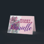 Red Rose Flower Happy Birthday Womans Name Card<br><div class="desc">Red Rose Flower Watercolour and Ink Happy Birthday Ladies Name Card. A very beautiful card for anyone you love. Give it for any reason at all. Maybe a thank you,  a Birthday or Just because! Designed written and painted by me from one of my original watercolor paintings.</div>