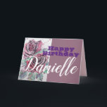 Red Rose Flower Happy Birthday Womans Name Card<br><div class="desc">Red Rose Flower Watercolour and Ink Happy Birthday Ladies Name Card. A very beautiful card for anyone you love. Give it for any reason at all. Maybe a thank you,  a Birthday or Just because! Designed written and painted by me from one of my original watercolor paintings.</div>