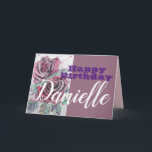 Red Rose Flower Happy Birthday Womans Name Card<br><div class="desc">Red Rose Flower Watercolour and Ink Happy Birthday Ladies Name Card. A very beautiful card for anyone you love. Give it for any reason at all. Maybe a thank you,  a Birthday or Just because! Designed written and painted by me from one of my original watercolor paintings.</div>