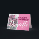 Red Rose Flower Happy Birthday Womans Name Card<br><div class="desc">Red Rose Flower Watercolour and Ink Happy Birthday Ladies Name Card. A very beautiful card for anyone you love. Give it for any reason at all. Maybe a thank you,  a Birthday or Just because! Designed written and painted by me from one of my original watercolor paintings.</div>