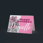 Red Rose Flower Happy Birthday Womans Name Card<br><div class="desc">Red Rose Flower Watercolour and Ink Happy Birthday Ladies Name Card. A very beautiful card for anyone you love. Give it for any reason at all. Maybe a thank you,  a Birthday or Just because! Designed written and painted by me from one of my original watercolor paintings.</div>