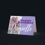 Red Rose Flower Happy Birthday Womans Name Card<br><div class="desc">Red Rose Flower Watercolour and Ink Happy Birthday Ladies Name Card. A very beautiful card for anyone you love. Give it for any reason at all. Maybe a thank you,  a Birthday or Just because! Designed written and painted by me from one of my original watercolor paintings.</div>