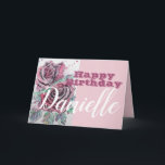 Red Rose Flower Happy Birthday Womans Name Card<br><div class="desc">Red Rose Flower Watercolour and Ink Happy Birthday Ladies Name Card. A very beautiful card for anyone you love. Give it for any reason at all. Maybe a thank you,  a Birthday or Just because! Designed written and painted by me from one of my original watercolor paintings.</div>