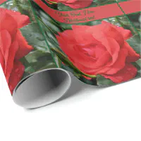 Pink Roses Gift Wrapping Paper Floral