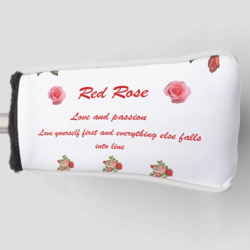 Red Rose Flower Language Golf Head Cover