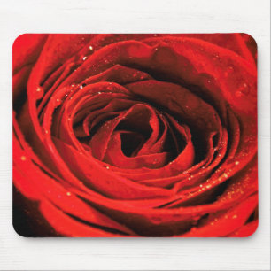 Red Rose Flower Love Valentines Mouse Pad