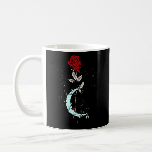 Red Rose Flower Moon Magical Gothic Goth Witch Enc Coffee Mug
