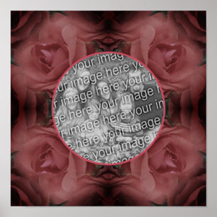 Red Rose Flower Nature Frame Add Your Photo Poster