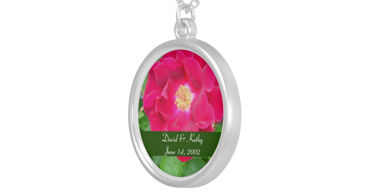 Red Rose Flower Necklace | Zazzle