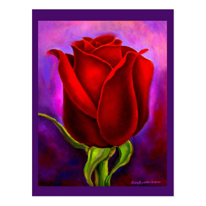 Red Rose Flower Painting   Multi Post Cards