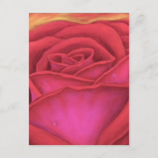 Red Rose Flower Painting - Multi Postcard
