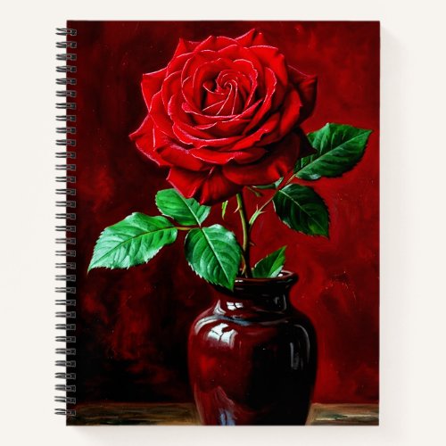 Red Rose Flower Painting  Notebook
