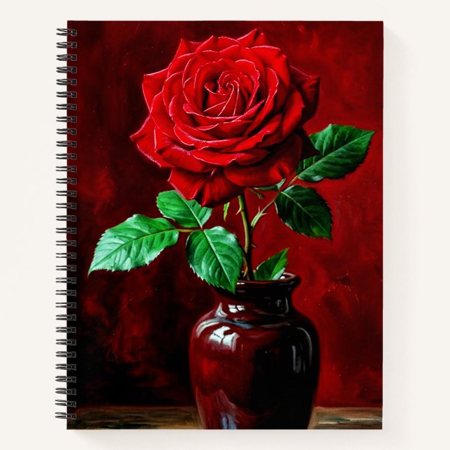 Red Rose Flower Painting  Notebook (Front)