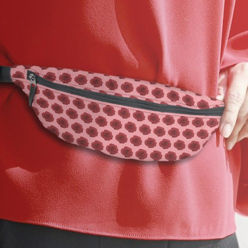 Red Rose Flower Seamless Pattern on Fanny Pack