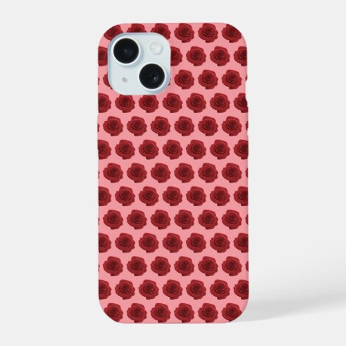 Red Rose Flower Seamless Pattern on Phone Case