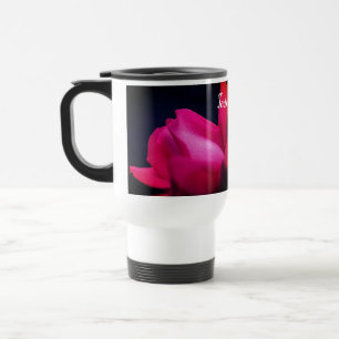 Red Rose Flower Up Close Personalized  Travel Mug