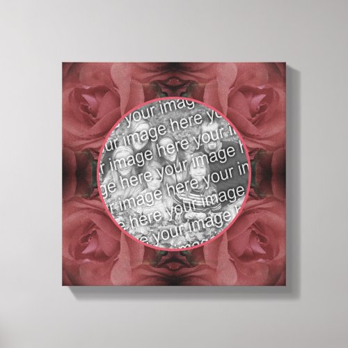 Red Rose Flower Vintage Create Your Own Photo  Canvas Print