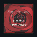 Red Rose Flower Wedding Anniversary Magnet<br><div class="desc">Red Rose Flower Wedding Anniversary magnet designed by Nisha Prabhu. Fully Customizable. Personalize with your name. A red rose flower wedding anniversary magnet is a beautiful and sentimental way to commemorate a special milestone in a couple's journey together. The magnet feature a stunning illustration of a red rose, symbolizing love,...</div>