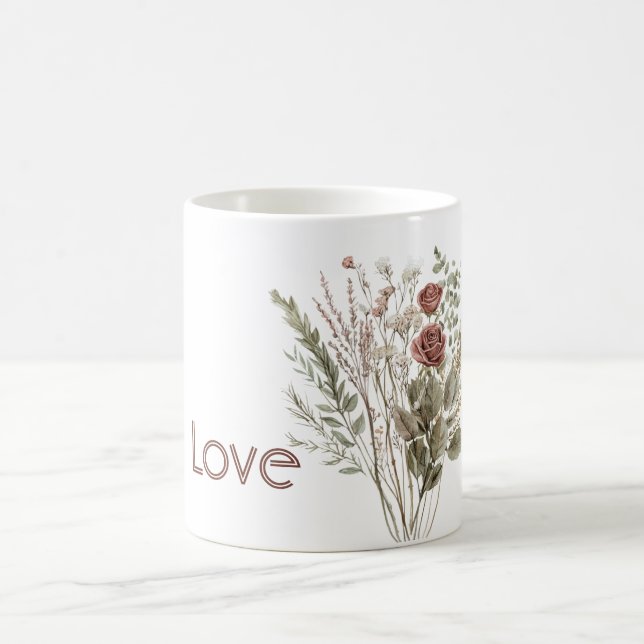 Red Rose Flowers Coffee Mug (Center)