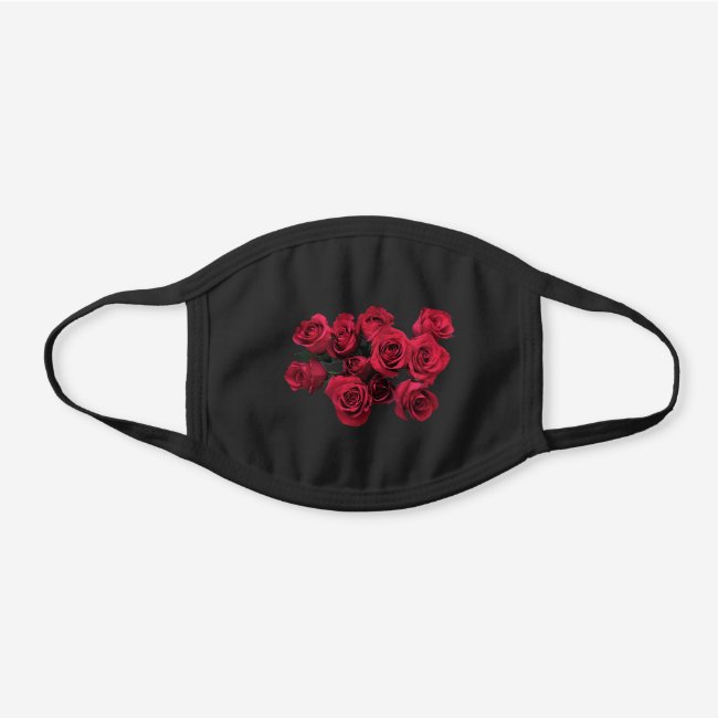 Red Rose Flowers Floral Cotton Face Mask