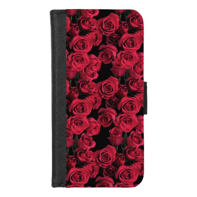 Red Rose Flowers iPhone 8/7 Wallet Case