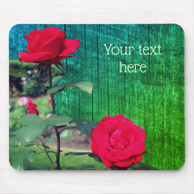 Red Rose Flowers Personalized Mouse Pad (Front)