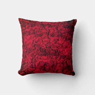 Red Rose Flowers Throw Pillow