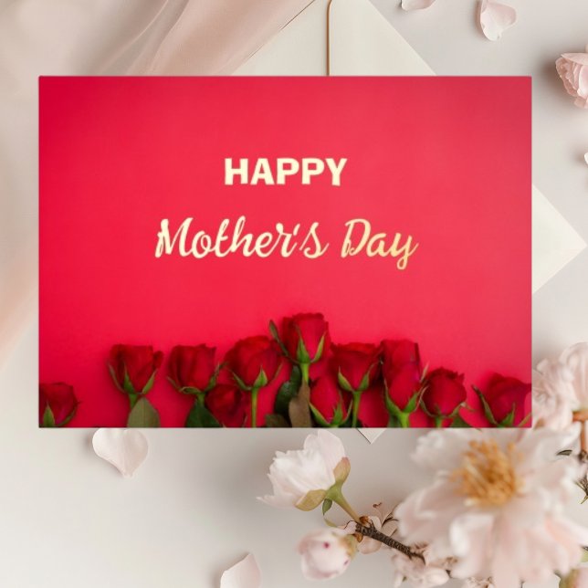 Red Rose Foil Mother's Day Greeting Card (Creator Uploaded)