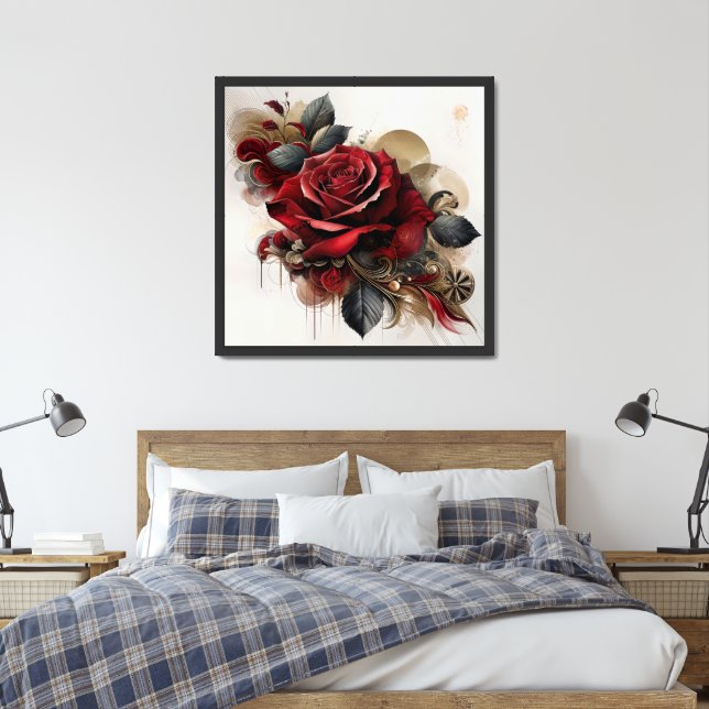 Red Rose Framed Art (Bedroom)