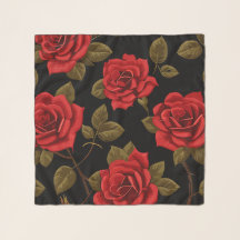 Red Rose Garden Flower Chiffon Floral