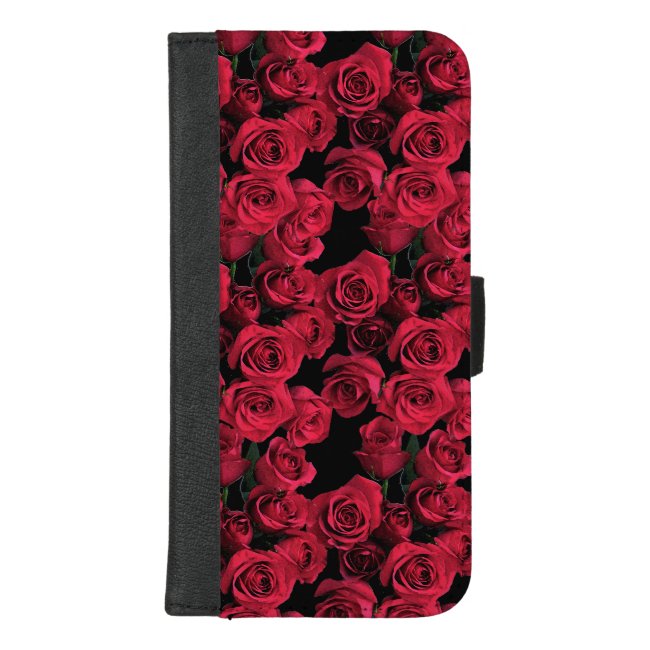 Red Rose Garden Flower iPhone 8/7 Plus Wallet Case