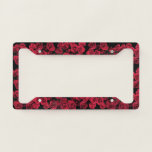 Red Rose Garden Flowers License Plate Frame