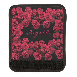 Red Rose Garden Flowers Luggage Handle Wrap