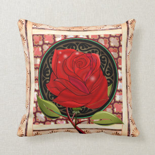 Red Rose Garden Pillow