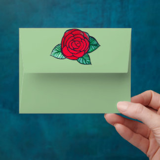 Red Rose Gardeners art retro roses Envelope